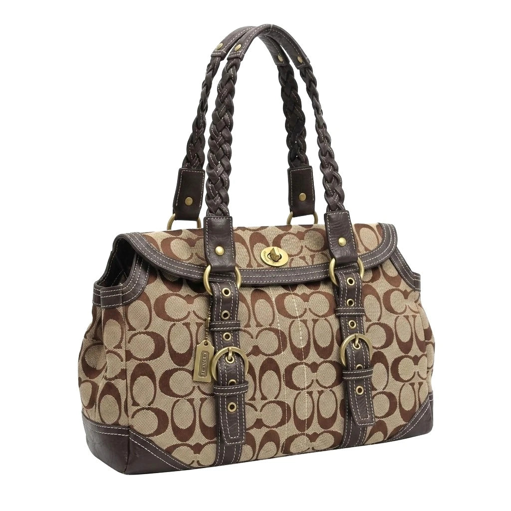 Coach Handtasche Y2K Braun Beige Damen Leder, Baumwolle – Vorderansicht