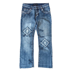 D&G Jeans Flared Blau Pink Damen Baumwolle – Vorderansicht