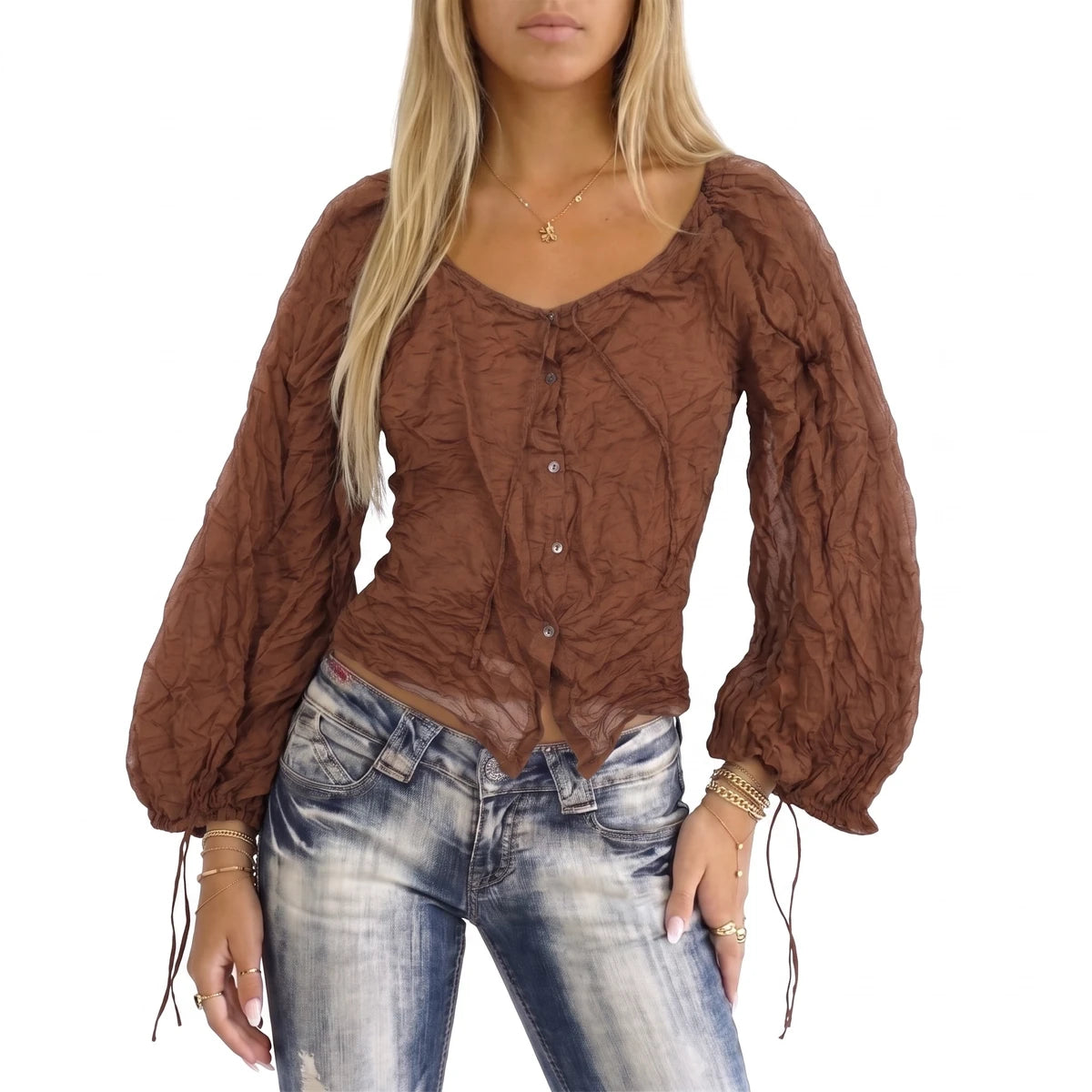 D&G Sweater Designer Braun Herren Baumwolle – Tragefoto_1