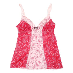D&G Tanktop Designer Rot Rose Damen Nylon – Vorderansicht