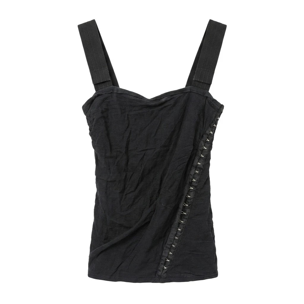 D&G Tanktop Designer Schwarz Damen Baumwolle, Nylon – Vorderansicht