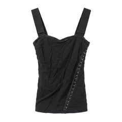 D&G Tanktop Designer Schwarz Damen Baumwolle, Nylon – Vorderansicht