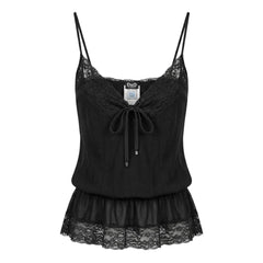 D&G Tanktop Designer Schwarz Damen Polyester – Vorderansicht