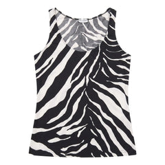 D&G Tanktop Designer Schwarz Weiß Damen Nylon, Elastan – Vorderansicht