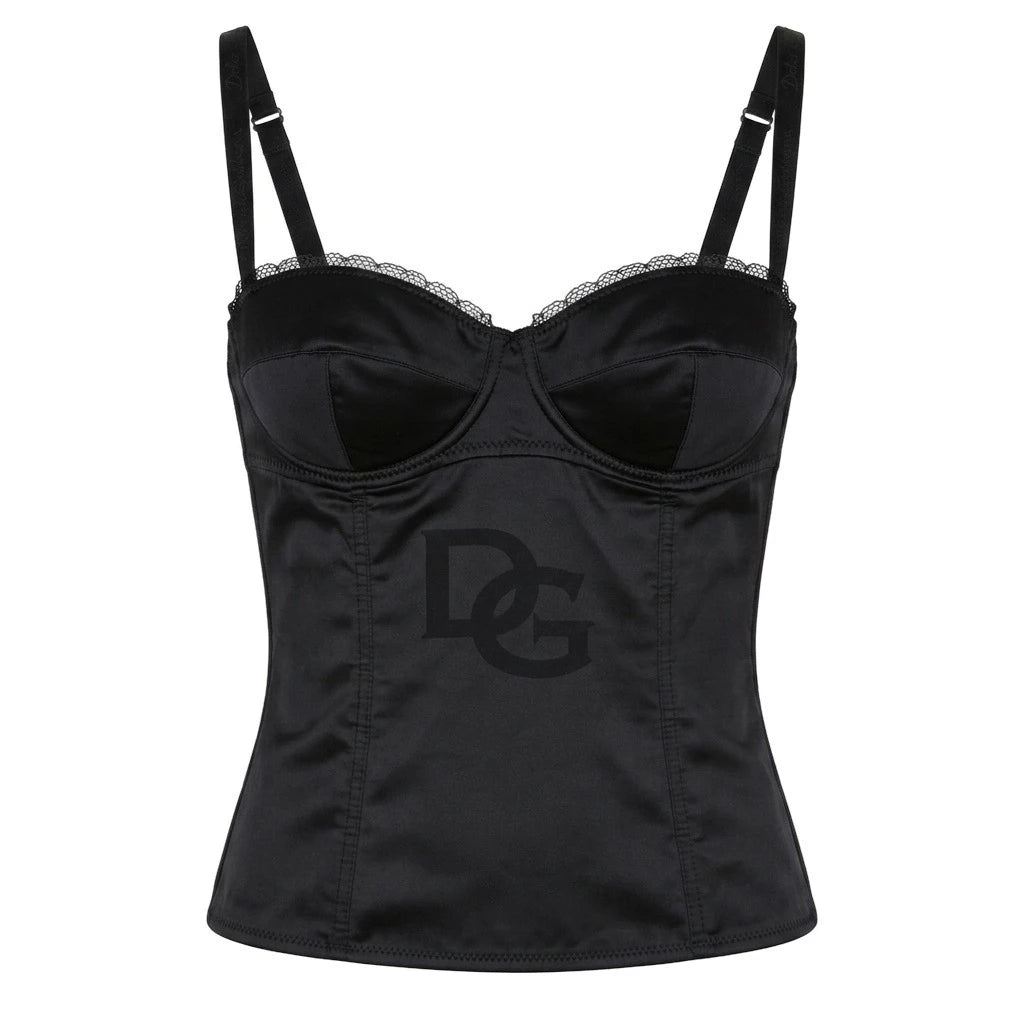 D&G Underwear Designer Schwarz Damen Nylon, Elastan – Vorderansicht