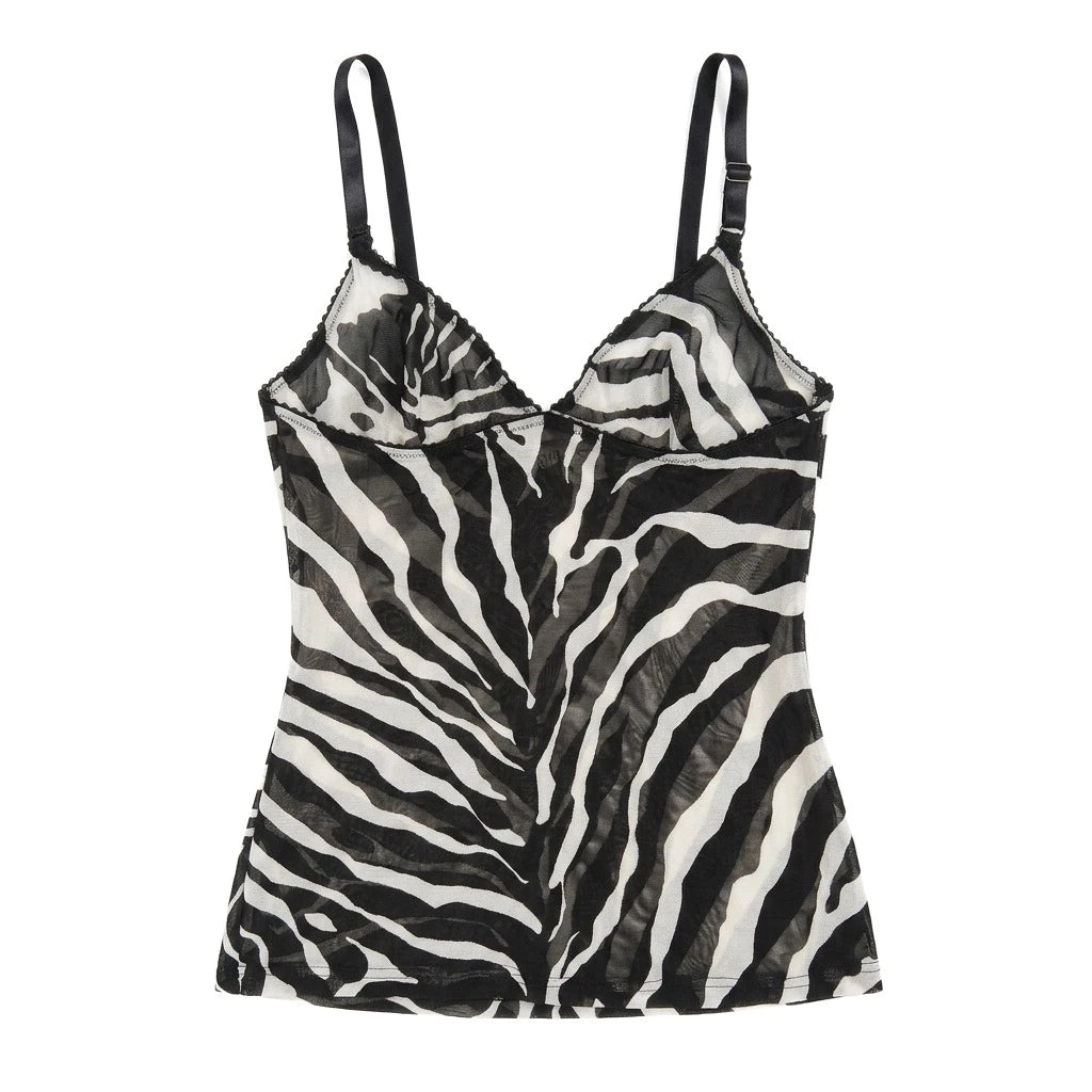D&G Underwear Designer Schwarz Weiß Damen Nylon, Elastan – Vorderansicht