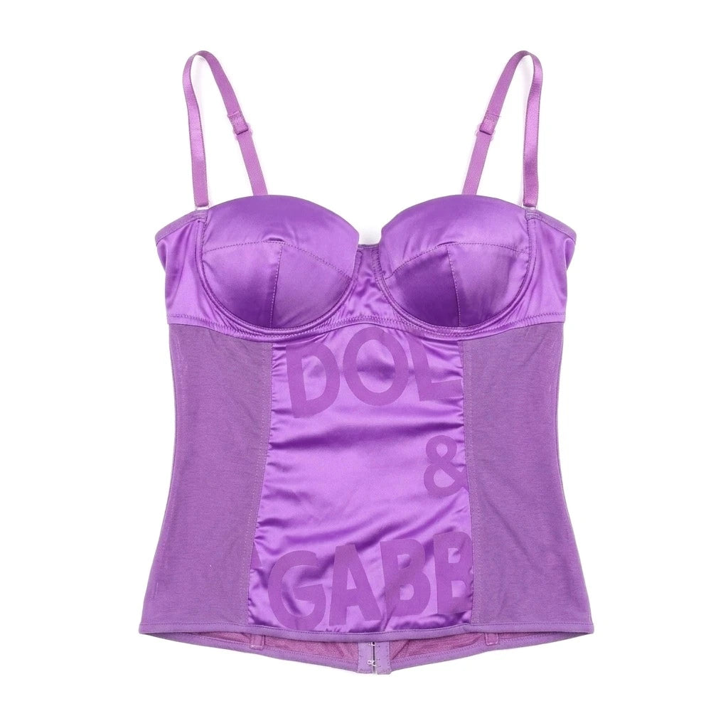 D&G Unterwäsche Designer Lila Damen Nylon Elastan Baumwolle – Vorderansicht