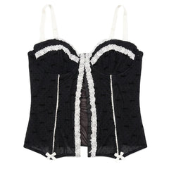 D&G Unterwäsche Designer Schwarz Weiß Damen Nylon Elastan – Vorderansicht