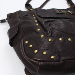 D&G Handtasche Y2K Schwarz Gold Damen Leder – Nahaufnahme-3