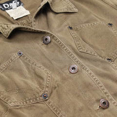 D&G Jacke Designer Khaki Damen Baumwolle – Nahaufnahme-1