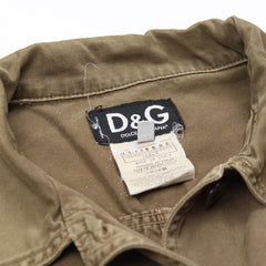 D&G Jacke Designer Khaki Damen Baumwolle – Nahaufnahme-4