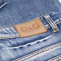 D&G Jeans Flared Blau Pink Damen Baumwolle – Nahaufnahme-2