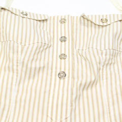 D&G Tanktop Designer Beige Weiß Damen Baumwolle – Nahaufnahme-1