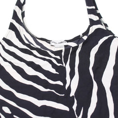 D&G Tanktop Designer Schwarz Weiß Damen – Nahaufnahme-1