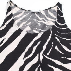D&G Tanktop Designer Schwarz Weiß Damen Nylon, Elastan – Nahaufnahme-1