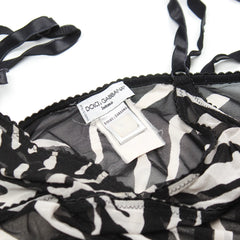 D&G Underwear Designer Schwarz Weiß Damen Nylon, Elastan – Nahaufnahme-4