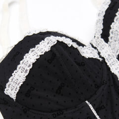 D&G Unterwäsche Designer Schwarz Weiß Damen Nylon Elastan – Nahaufnahme-1