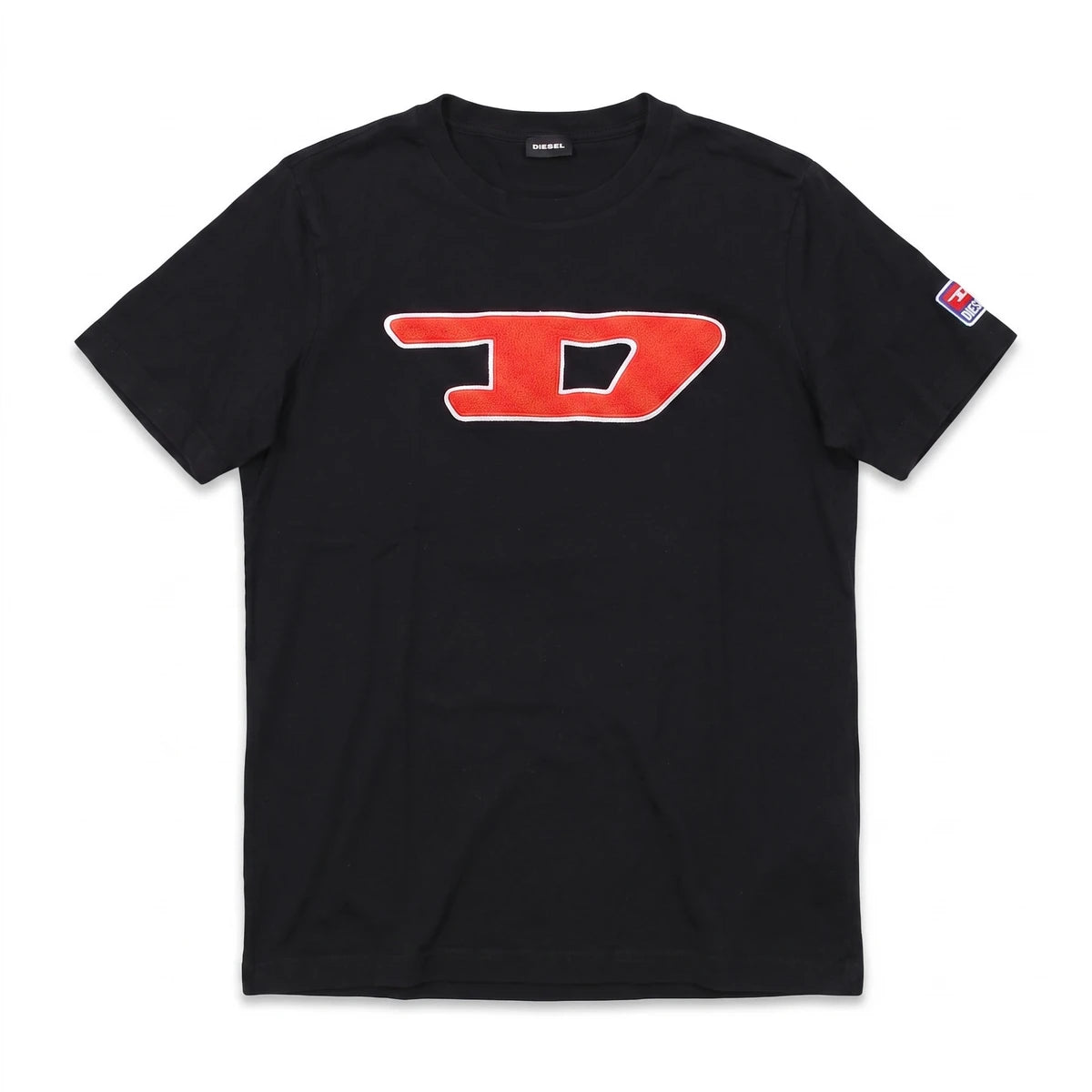Diesel T-Shirt Chief Keef Schwarz Rot Herren Mischgewebe – Vorderansicht