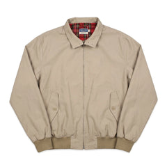 Fred Perry Jacke Casual Beige Rot Herren Baumwolle – Vorderansicht