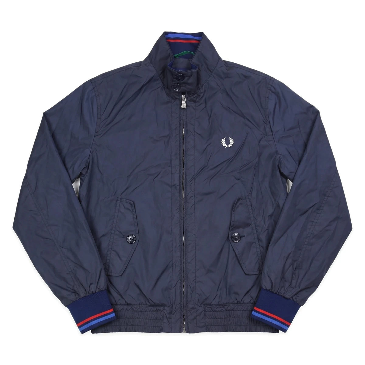 Fred Perry Jacke Casual Marineblau Herren Nylon – Vorderansicht