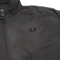 Fred Perry Jacke Casual Schwarz Rot Herren Baumwolle – Nahaufnahme-1