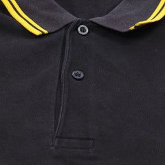 Fred Perry Polo Casual Schwarz Gold Herren Baumwolle – Nahaufnahme-2