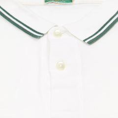Fred Perry Polo Casual Weiß Grün Herren Baumwolle – Nahaufnahme-2