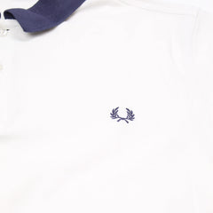 Fred Perry Polo Casual Weiß Herren Baumwolle – Nahaufnahme-1