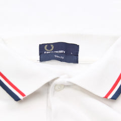 Fred Perry Polo Casual Weiß Herren Baumwolle – Nahaufnahme-2