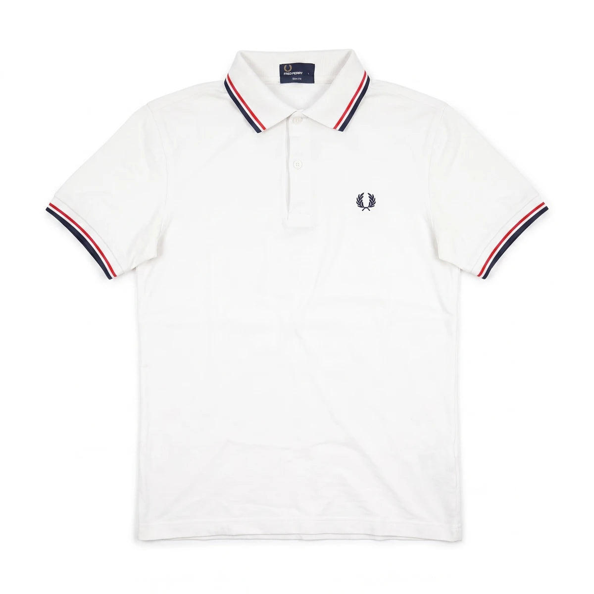Fred Perry Polo Casual Weiß Herren Baumwolle – Vorderansicht