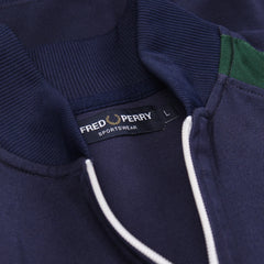 Fred Perry Trackjacket Casual Marineblau Grün Herren Polyester – Nahaufnahme-2