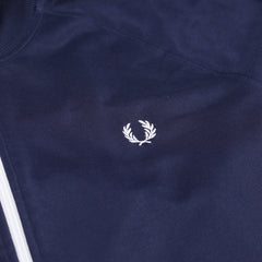 Fred Perry Trackjacket Casual Marineblau Weiß Herren Polyester – Nahaufnahme-1
