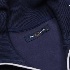 Fred Perry Trackjacket Casual Marineblau Weiß Herren Polyester – Nahaufnahme-2