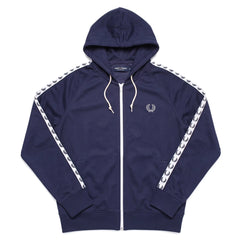 Fred Perry Trackjacket Casual Marineblau Weiß Herren Polyester – Vorderansicht