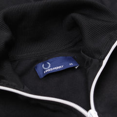 Fred Perry Trackjacket Casual Schwarz Weiß Damen Polyester – Nahaufnahme-3