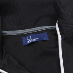 Fred Perry Trackjacket Casual Schwarz Weiß Herren Polyester Baumwolle – Nahaufnahme-3
