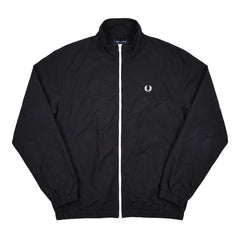 Fred Perry Trackjacket Casual Schwarz Weiß Herren Nylon – Vorderansicht