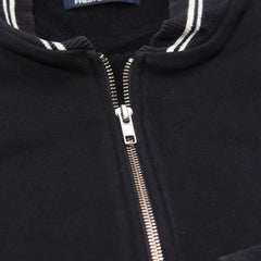 Fred Perry Zipper Casual Schwarz Weiß Herren Baumwolle – Nahaufnahme-2