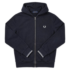Fred Perry Zipper Casual Schwarz Weiß Herren Baumwolle – Vorderansicht