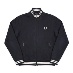 Fred Perry Zipper Casual Schwarz Weiß Herren Baumwolle – Vorderansicht