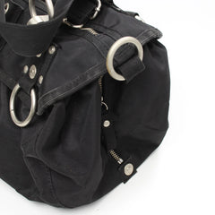 GG&L Handtasche Y2K Schwarz Silber Damen Polyester – Nahaufnahme-3