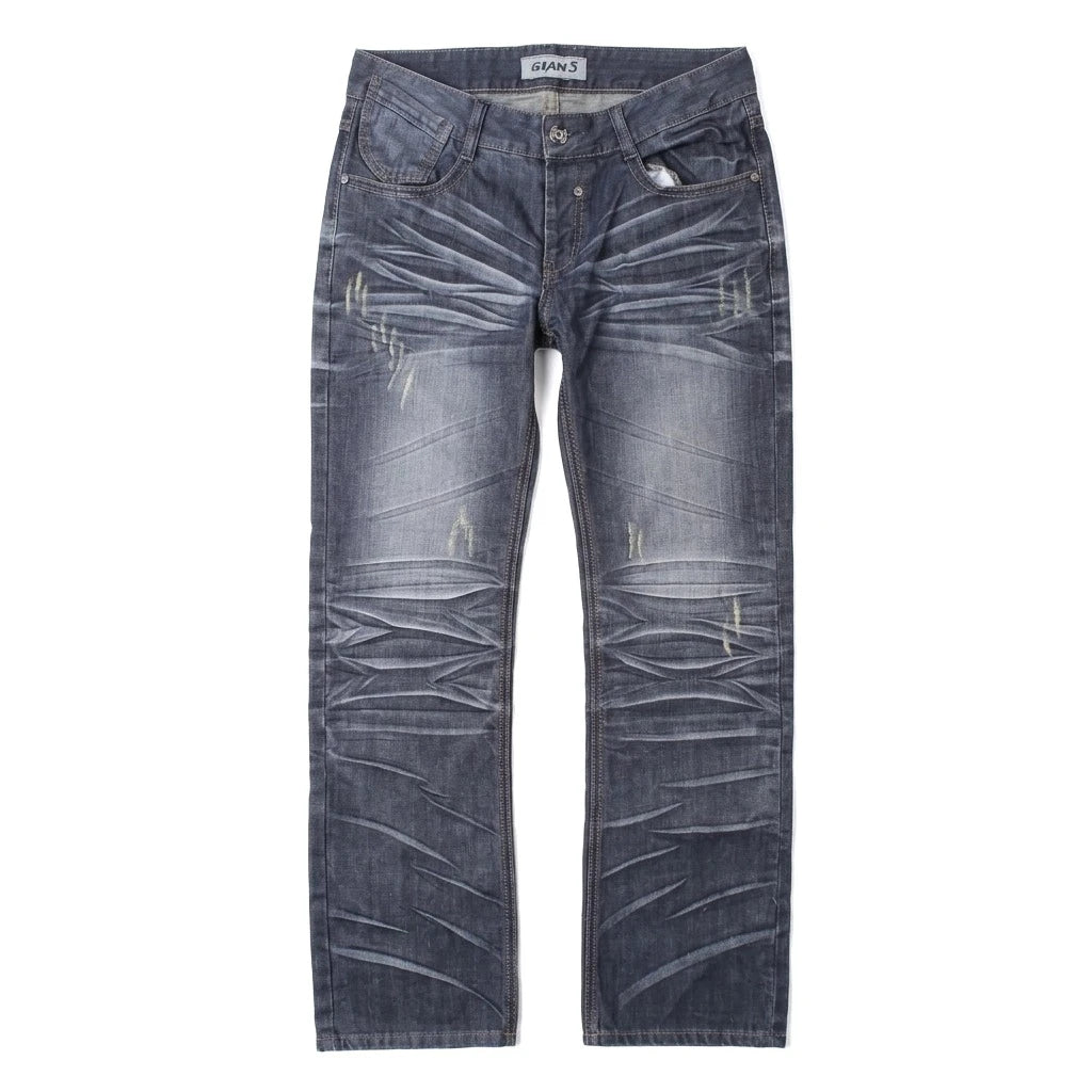 Giani-5 Jeans Straight Blau Grau Herren Baumwolle – Vorderansicht