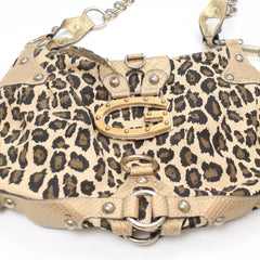 Guess Handtasche Y2K Beige Braun Damen Baumwolle Holz – Nahaufnahme-1