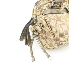 Guess Handtasche Y2K Beige Braun Damen Baumwolle – Nahaufnahme-2