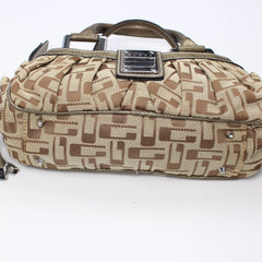 Guess Handtasche Y2K Beige Braun Damen Baumwolle – Nahaufnahme-3