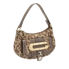 Guess Handtasche Y2K Beige Braun Damen Baumwolle PVC – Vorderansicht