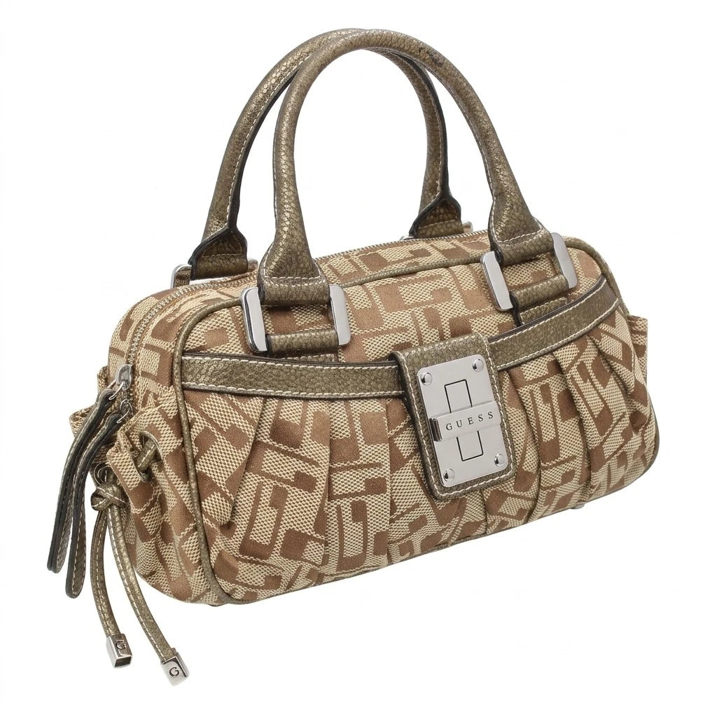 Guess Handtasche Y2K Beige Braun Damen Baumwolle – Vorderansicht