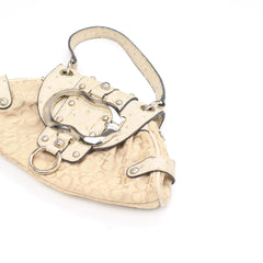 Guess Handtasche Y2K Beige Creme Damen Baumwolle Kunstleder – Nahaufnahme-3