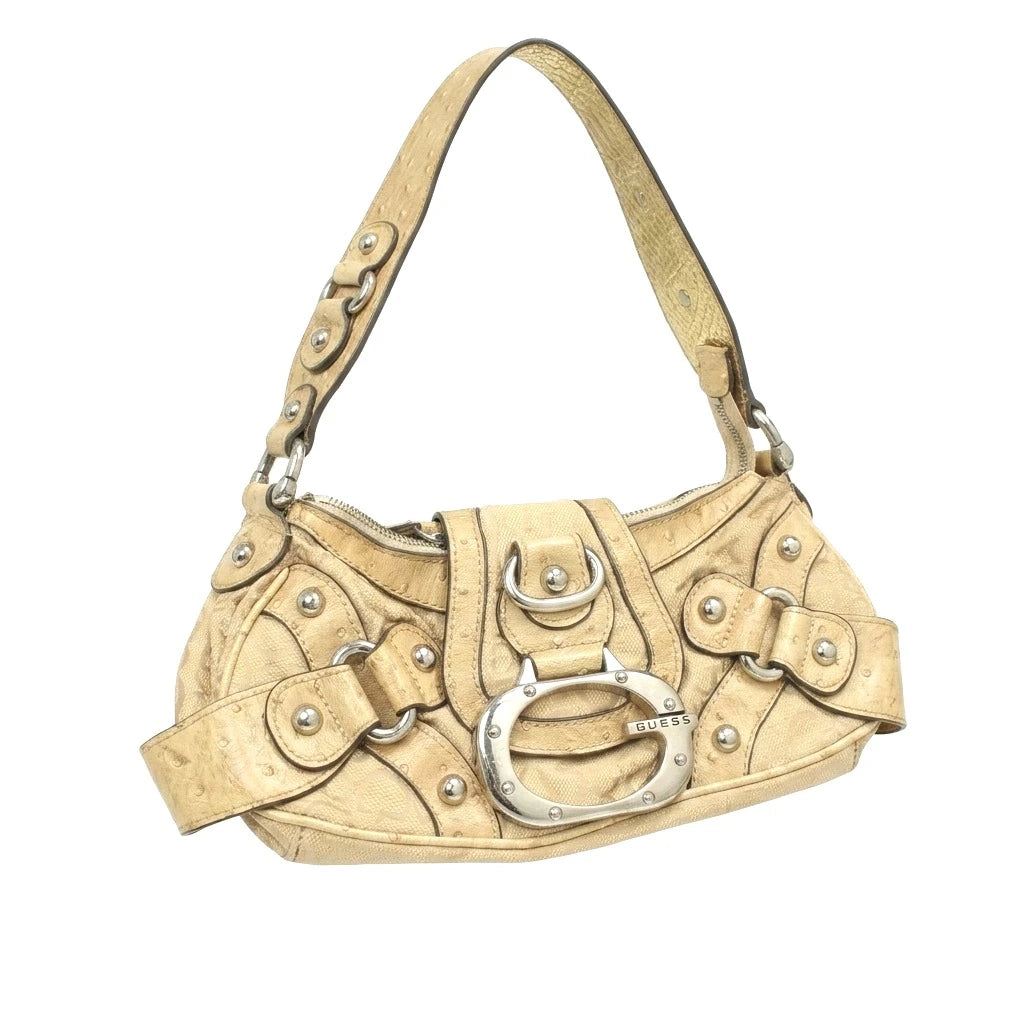 Guess Handtasche Y2K Beige Damen Baumwolle Polyester – Vorderansicht