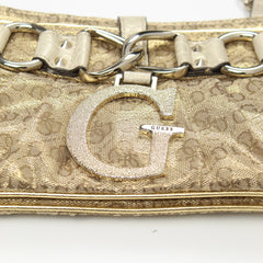 Guess Handtasche Y2K Beige Gold Damen Baumwolle, Kunstleder – Nahaufnahme-2